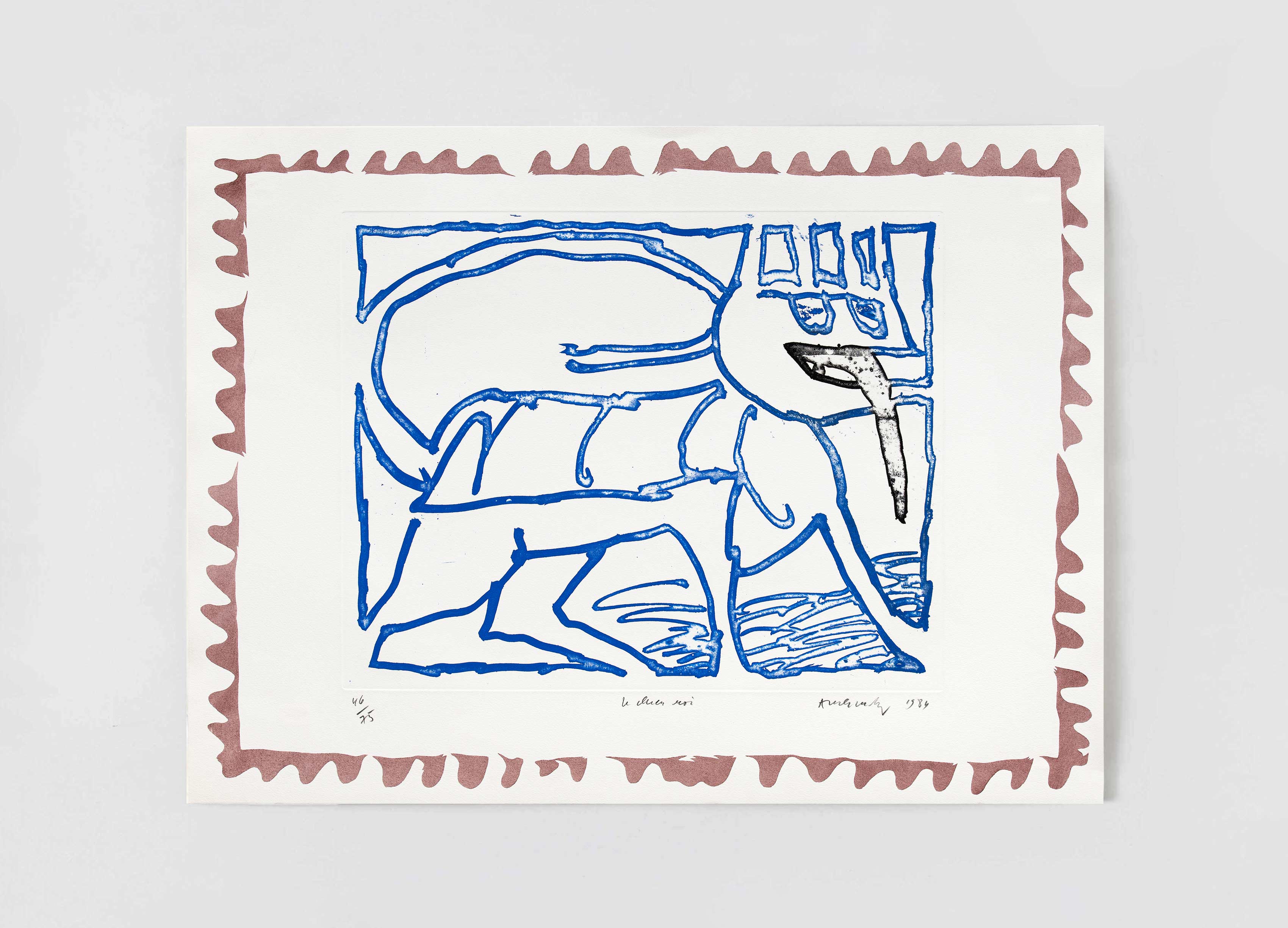 estampe Le chien roi Pierre Alechinsky