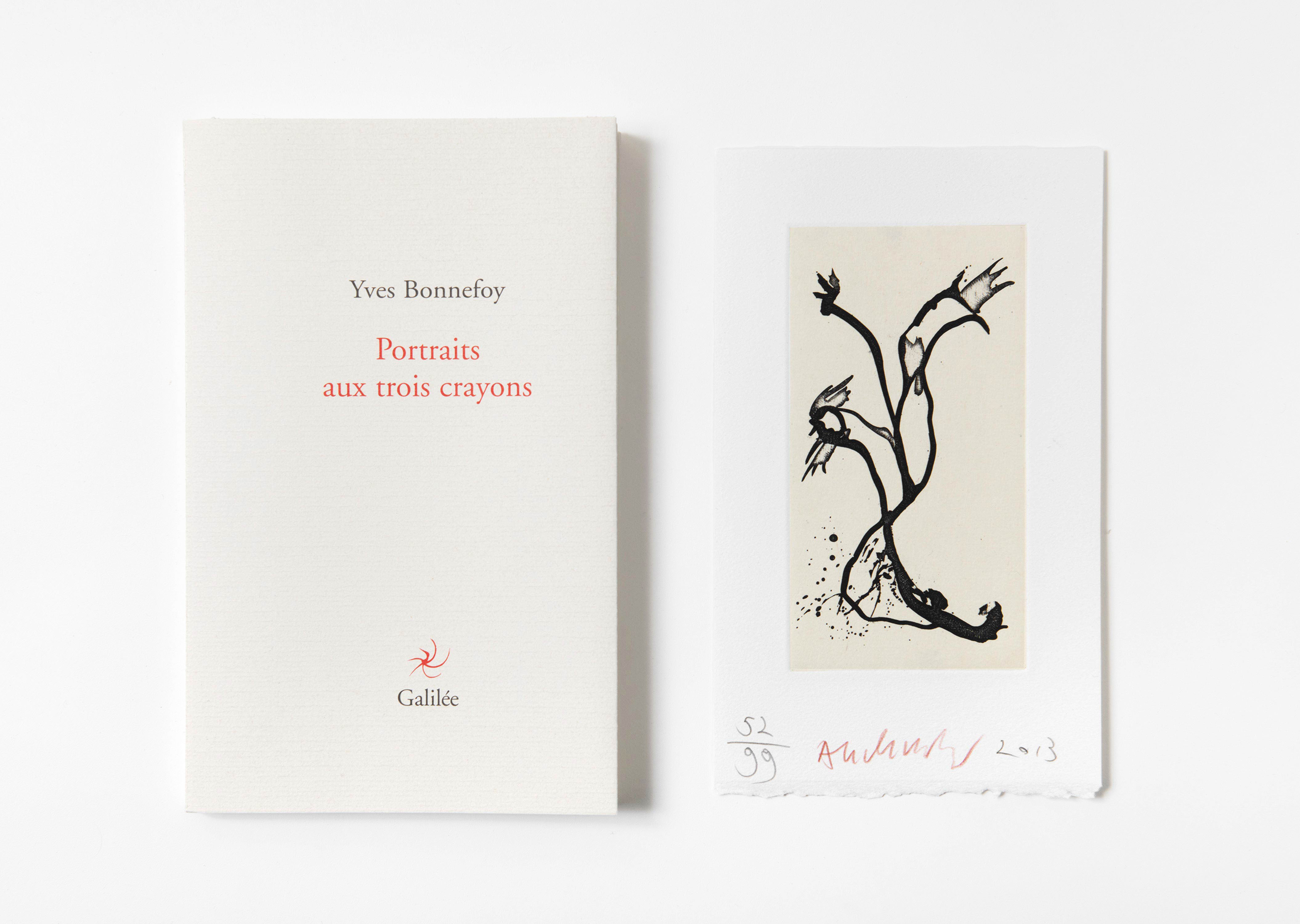 estampe Portrait aux trois crayons Pierre Alechinsky