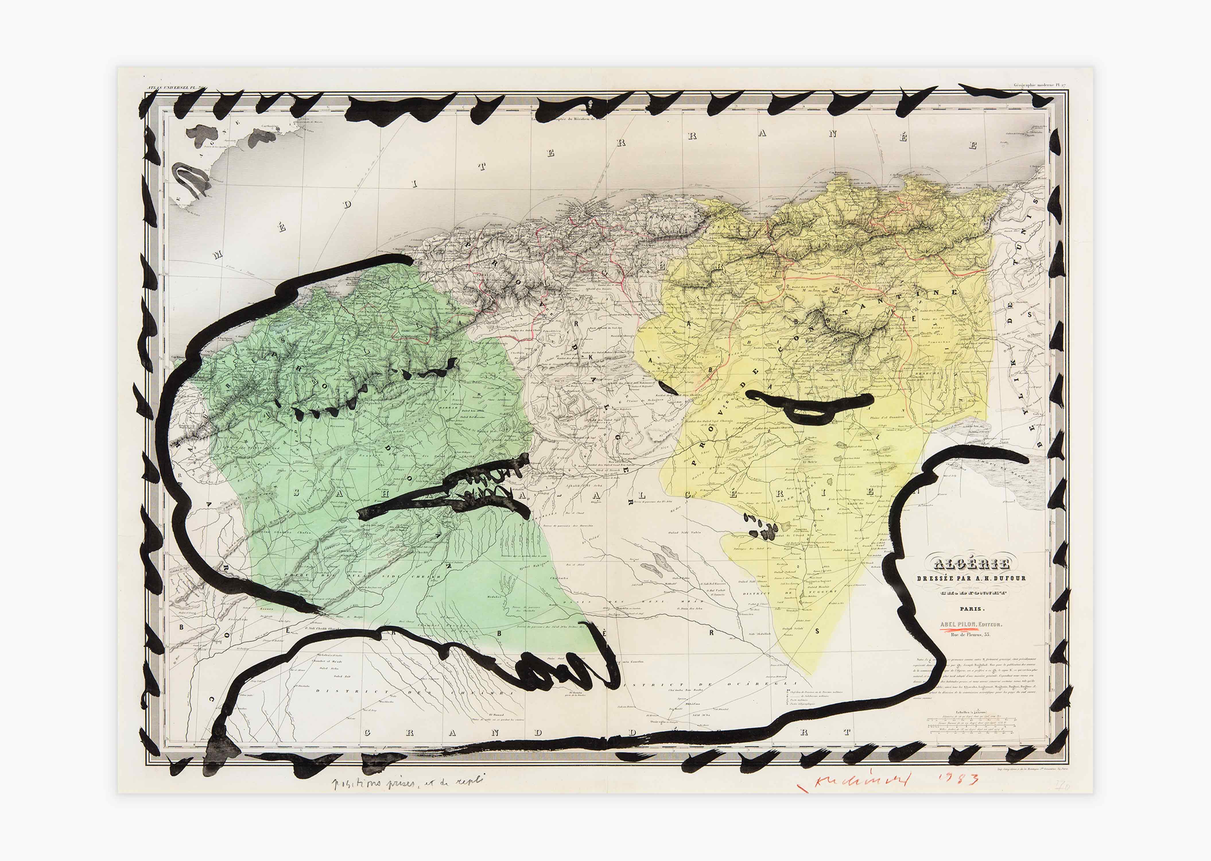 oeuvre Algérie, positions prises et de repli Pierre Alechinsky